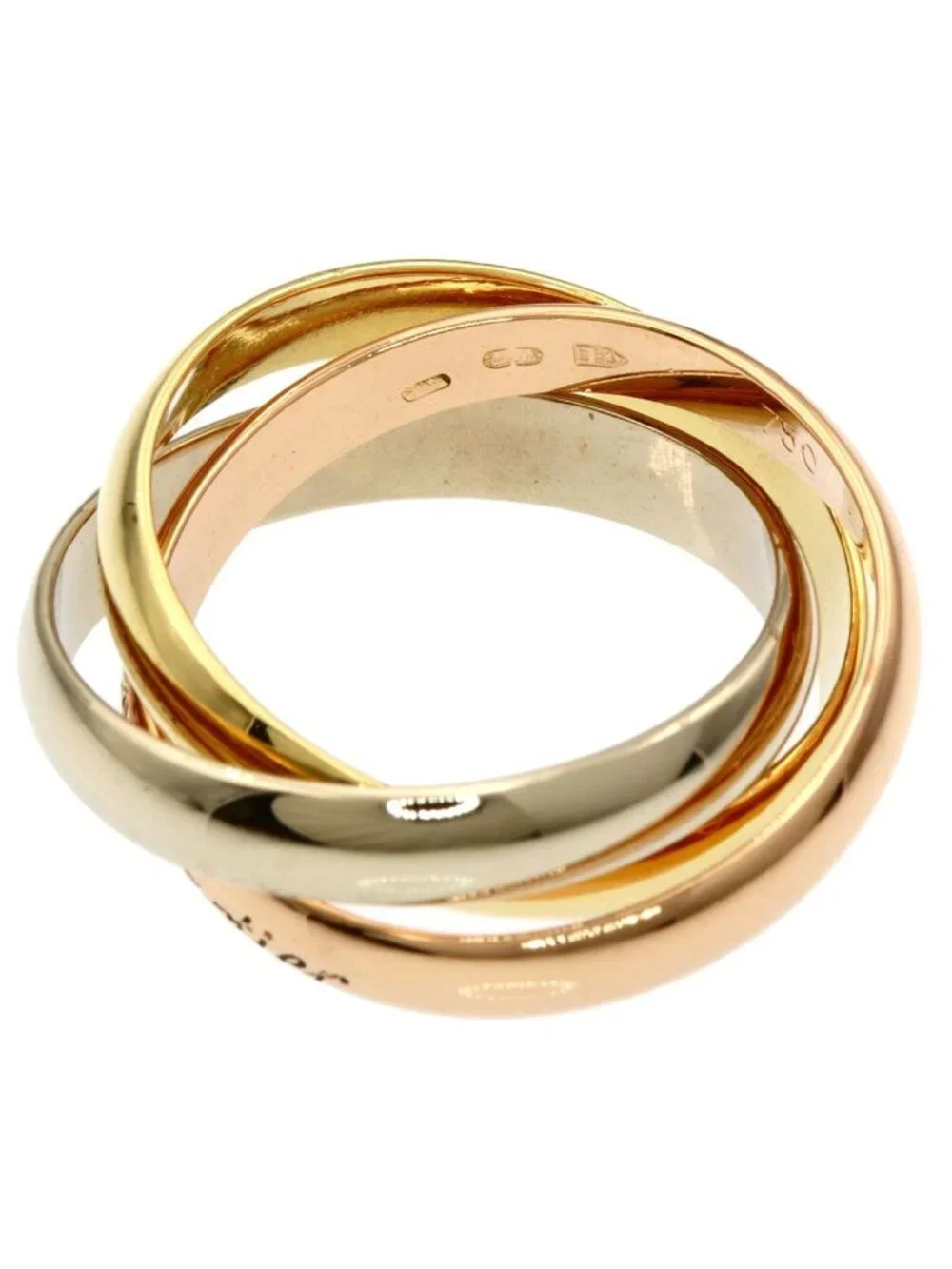 Cartier Trinity 51 Ring 18k Yellow Gold 18k Pink White
